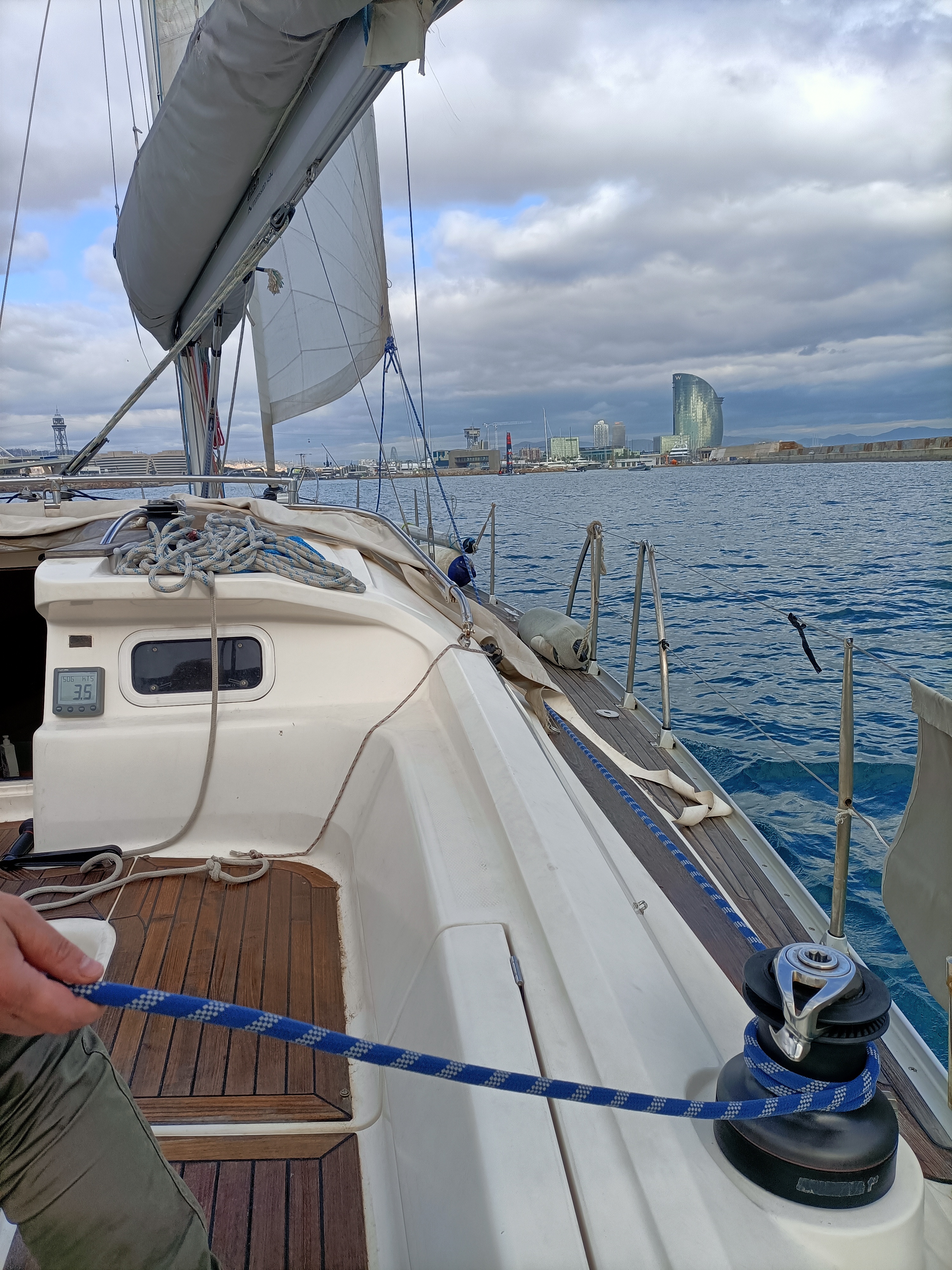 Yacht anchored off a Balearic cove