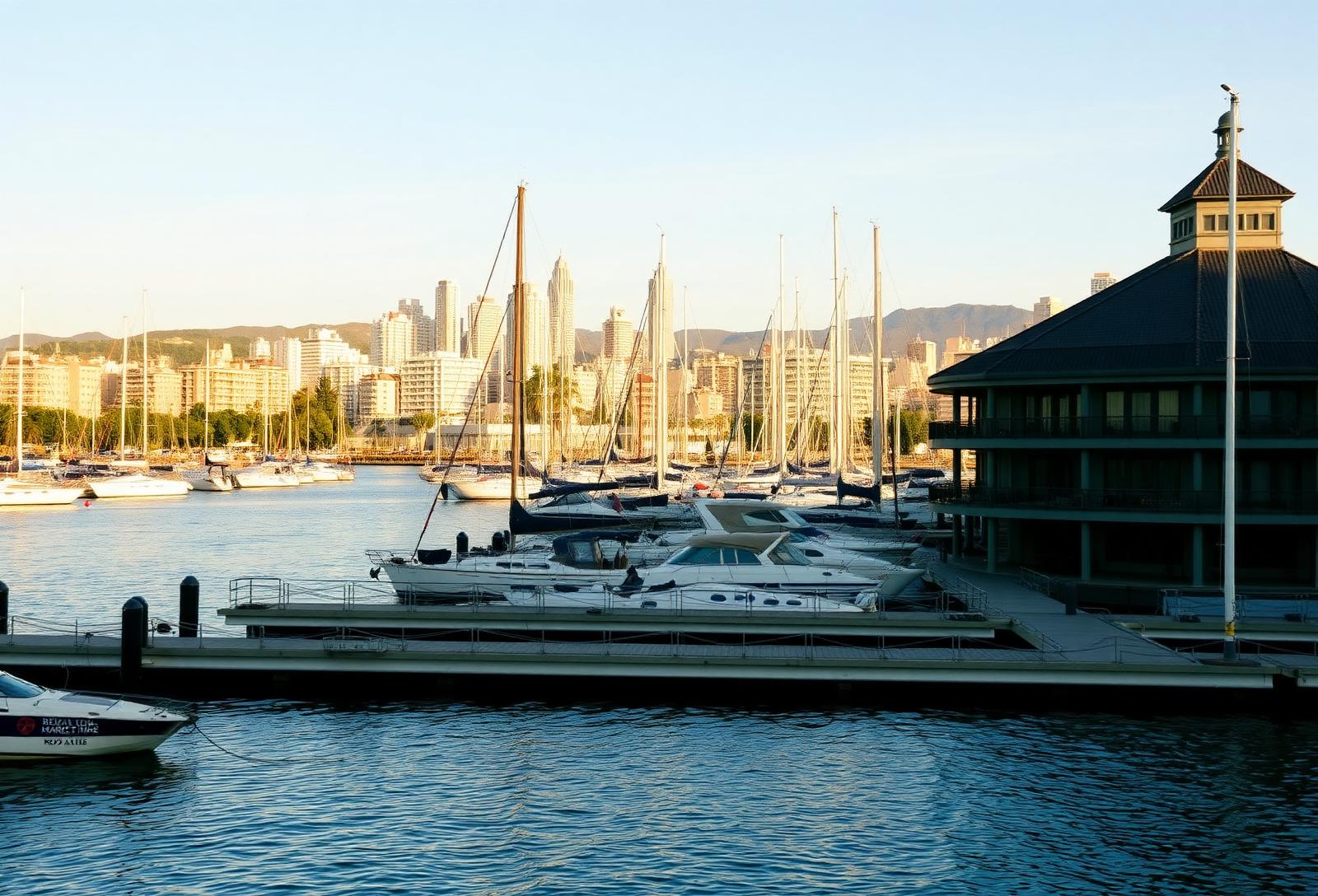 Reial Club Marítim de Barcelona clubhouse and pontoons